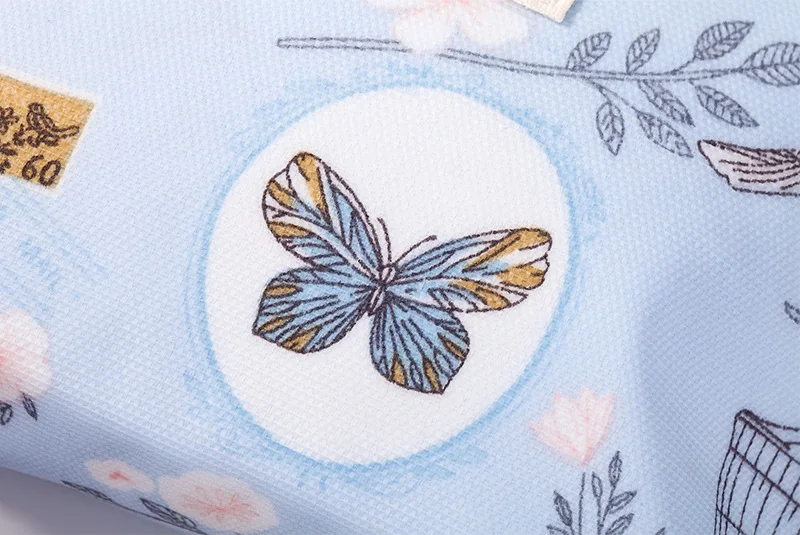 FUDEAM Polyester Rose Flower Bird Pattern Women Cosmetic Bag Toiletries Storage Organize Waterproof MakeUp Bag Portable Wash Bag