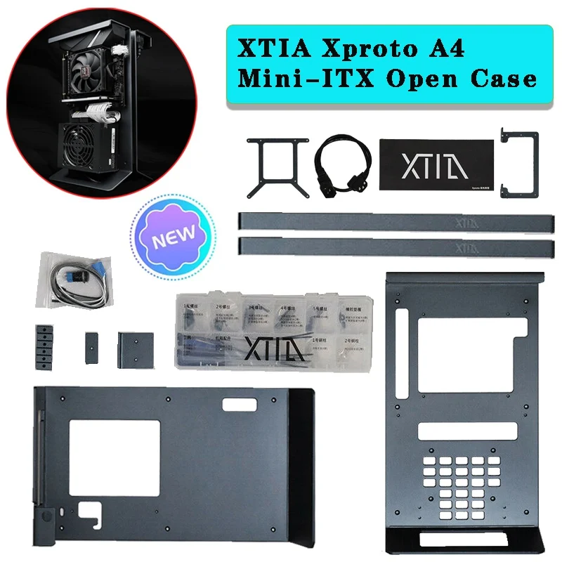 

XTIA Xproto A4 Mini-ITX Open Case Mini Tower Case Dark Grey Computer Case