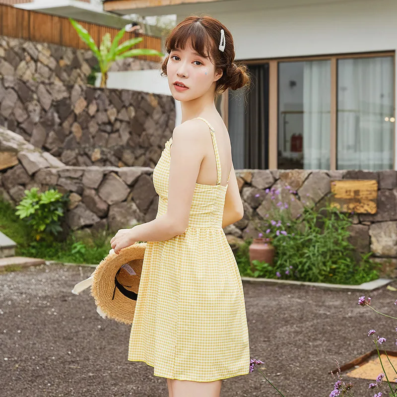 

2019 New Style Hot Springs Skirt Beauty Back Hipster Floral Print Sexy Small Bust Gathering Two-piece Swimsuits