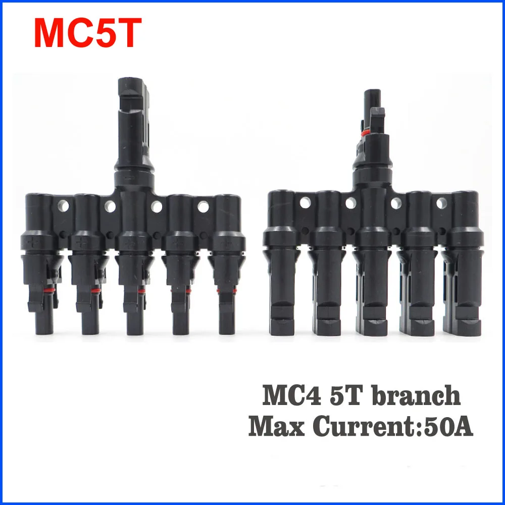 MC4 T, 3T, 4 T, 5T филиал параллельное подключение 30A 50A 1000V Электрический Солнечный MC4 разъем фотоэлектрических Панель кабель провод подключения - Цвет: Слоновая кость