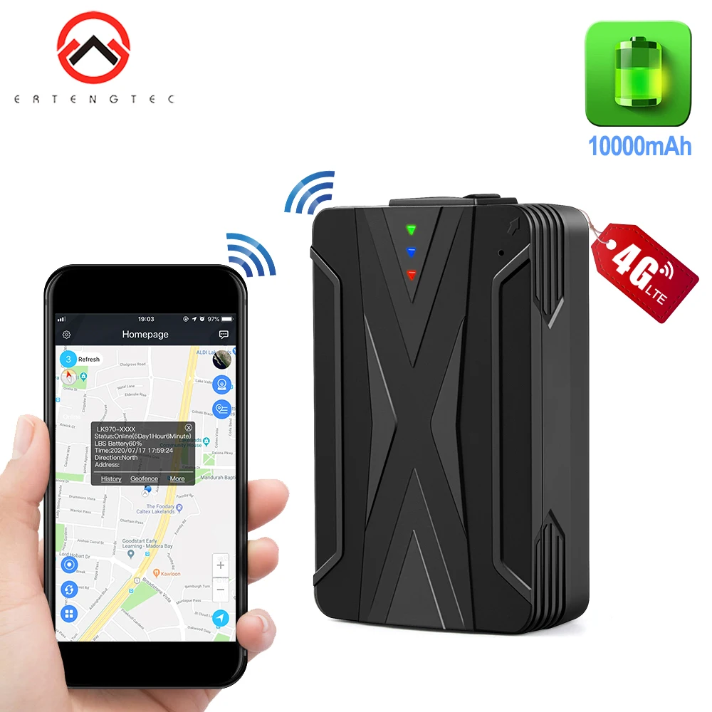 4G GPS Tracker Car Alarm 10000mah 120 Days Standby Voice Monitor Vehicle GPS Tracker Waterproof IP65 Magnets Drop Shock Alarm