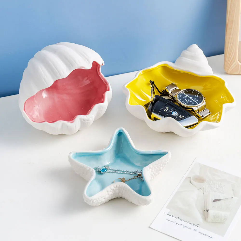 Conch Vorm Opbergdoos Sieraden Organisator Up Organizer Box Pill Organizer Cosmetische Containers Woondecoratie Accessoires