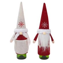 New Christmas Faceless Doll Wine Bottle Case Santa Claus Champagne Non-woven Doll Wine Bottle Cover New Year Decoration