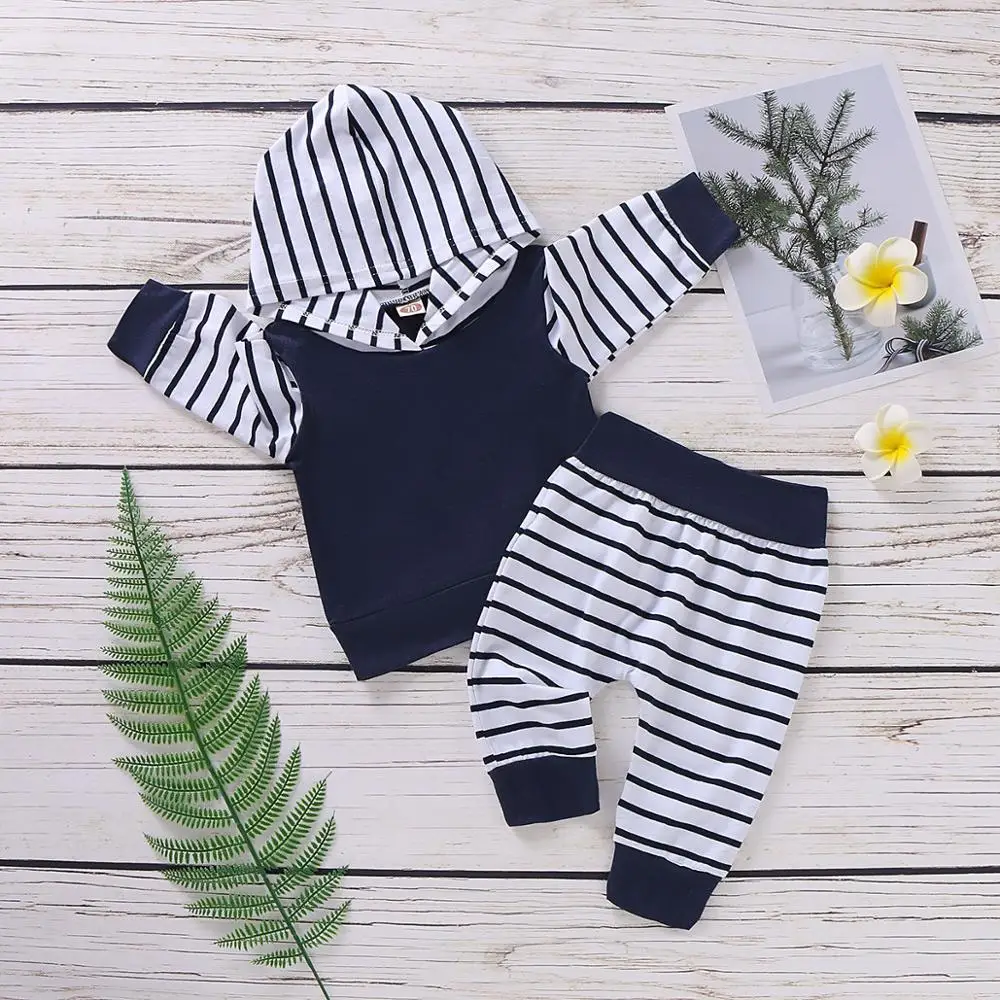 Baby Clothes Sets Casual Hooded Long Sleeve T Shirt Tops + Pants 2pcs Newborn Bebes Outfits 0-18Month Toddler Infant Sport Suits
