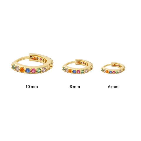 6mm/8mm/10mm Zircon CZ Hoop Earrings Nose for Women Gold/Rose gold Small Round Earrings Fashion Body Jewelry