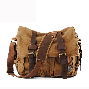 

Men Fashion Canvas Waterpoof Messenger Bags Vintage Women Leisure Cross Body Shoulder School Bags Sports Bag for Boys Girls
