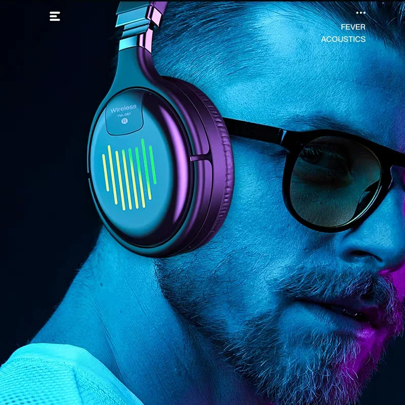 Bluetooth Беспроводной наушников игровая гарнитура 5 0 3D стерео складной светодиодный
