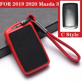 

pcmos Smart Car Key Case Cover Fob For 2019 2020 Mazda 3 Sedan Hatchback Interior Accessories Key Case Stickers New Kwychain