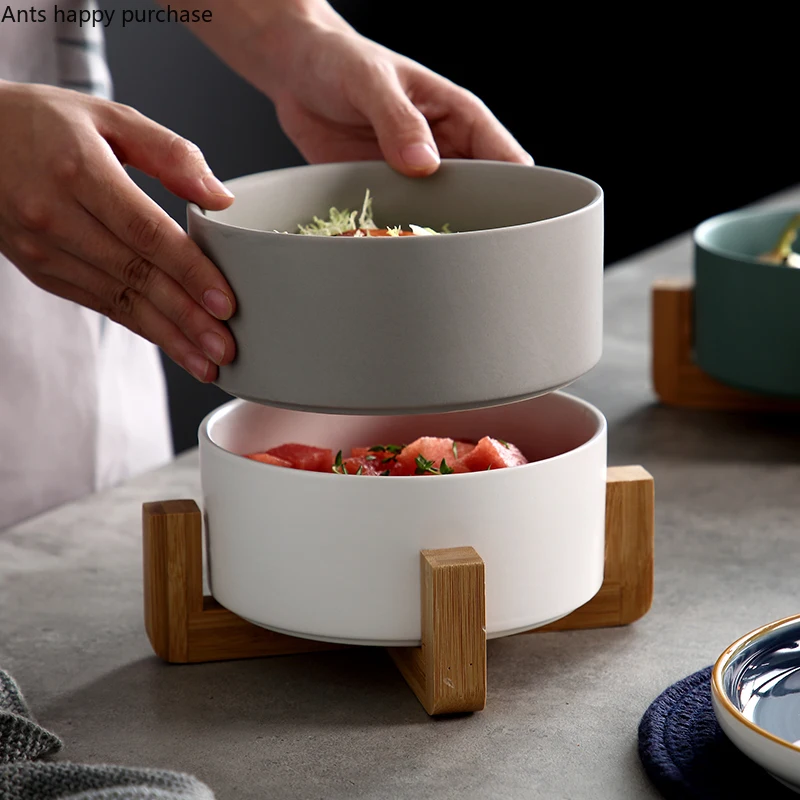 Разноцветная керамическая миска для фруктового салата, миска для десерта, миска в скандинавском стиле, бытовые кухонные принадлежности, посуда для ресторана, десертный поднос для закусок