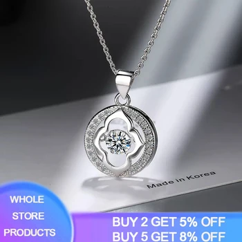 

YANHUI 2021 New Fashion Round Pendant Necklace For Women Silver 925 Necklace Original Statement Wedding Jewelry DZ148