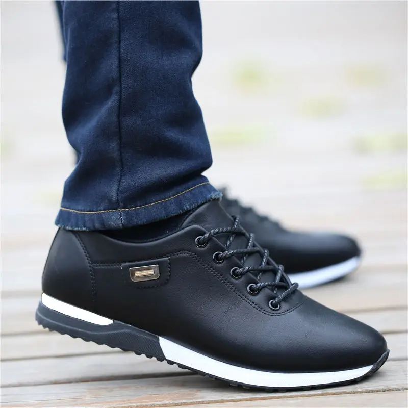 Mens Shoes Mens Fashion Business Work Shoes PU Leather Breathable Comfortable Loafers Lined Anti-Slip Flat Lace Up Round Toe Fashion