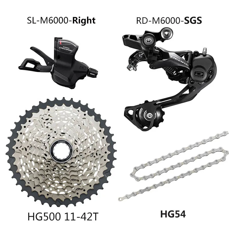 SHIMANO DEORE M6000 10 скоростной комплект для горного велосипеда MTB 1x10-speed 11-42T M6000 задний переключатель рычага переключения передач - Цвет: M6000 SGS