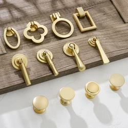 Gold Cabinet Pulls Solid Zinc Alloy Kitchen Cupboard Single Hole For Bedside Table Handle Drawer Knobs Furniture Handle Hardware
