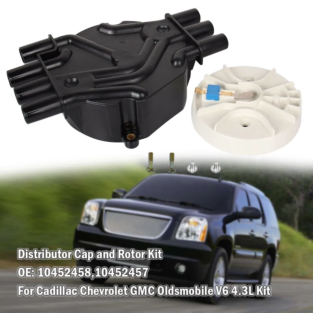 Колпачок распределителя системы зажигания с ротором/винт 7 крышка башни для Cadillac для Chevrolet для Gmc для Oldsmobile OEM 10452458 10452457 8X