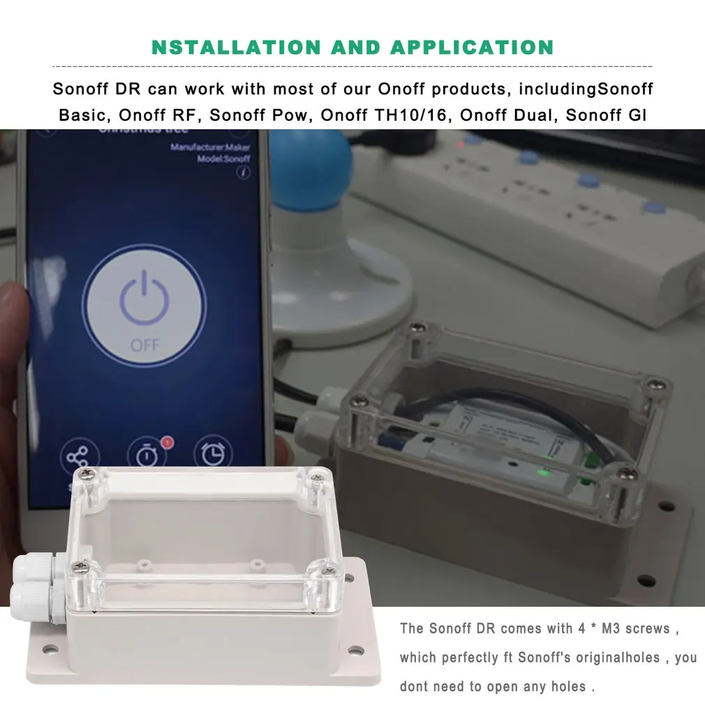 IP66 Waterproof Junction Box Waterproof Case Water-resistant Shell Support Sonoff Basic/RF/Dual/Pow for Xmas Tree Lights