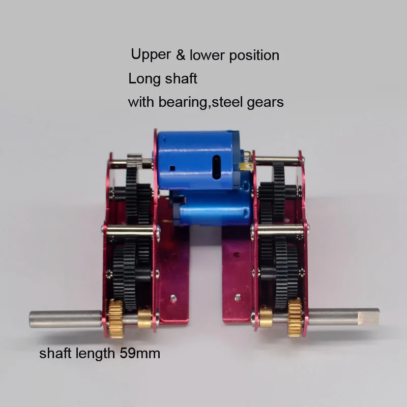 1 комплект коробка передач с моторами подшипника стальные шестерни запасные части для 1/16 пульт дистанционного управления Heng Длинная модель бака - Цвет: blue