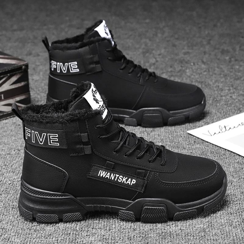 Men's Boots Warm Winter Snow Boots For Men Work Shoes Plush Waterproof Ankle Men Shoes