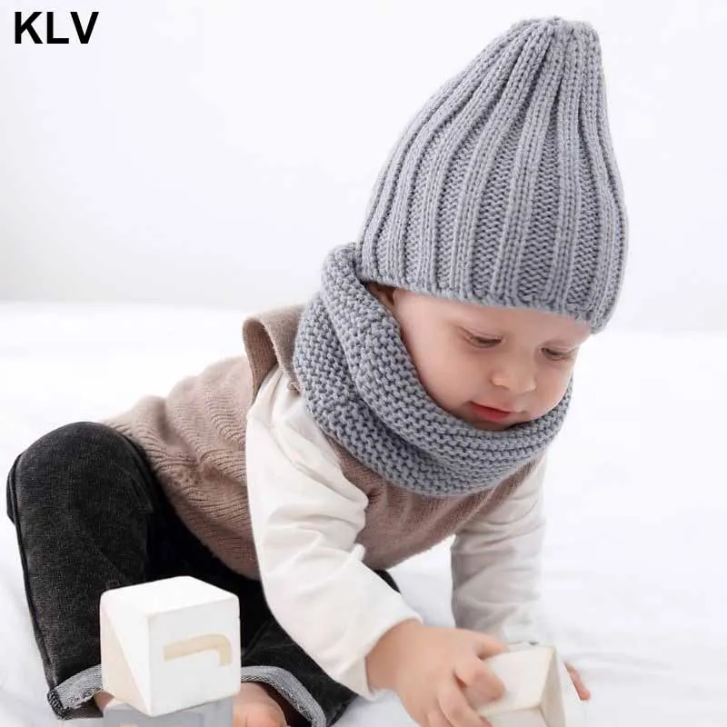 

2PCS Toddler Baby Knit Ski Hat Scarf Winter Warm Beanie Cap with Circle Loop Scarf Neckwarmer 0-3 years