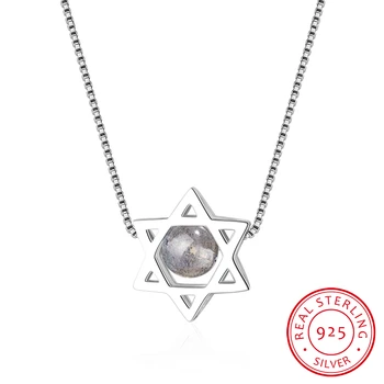 

Hot Sale Natural Strawberry Crystal Moonstone Star Necklace For Women Girl Simple 925 Sterling Silver Jewelry S-N257