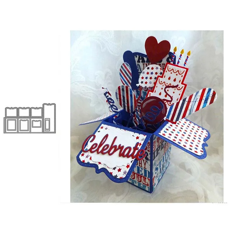 

JC Surprise Gift Box Shape Metal Cutting Dies Scrapbooking Craft Mold Stencil Handmade Tool Paper Card Make Template New Design
