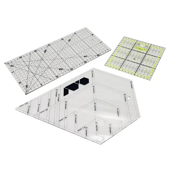 

1 Set 3 Pcs Transparent Acrylic Ruler Simple Ruler Square Ruler Cute Stationery Drawing Office Teaching Student Supplies