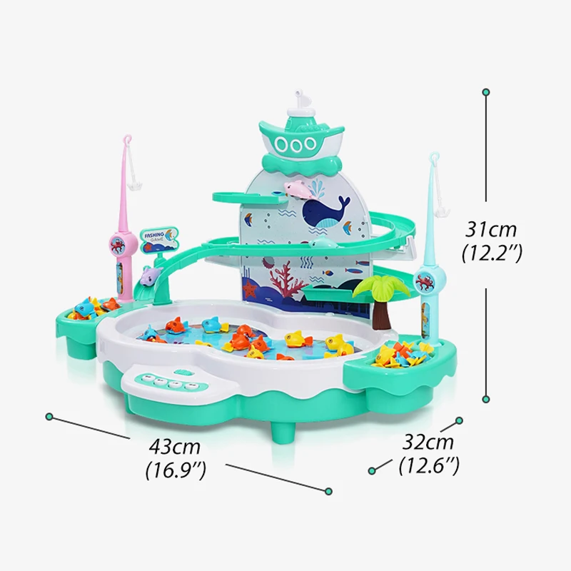 Детский Сияющий Электрический рыболовный игрушечный бассейн, детский От 2 до 3 лет для мальчиков и девочек, рыболовный костюм, рыболовная игра для детей