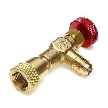 

R410A Refrigeration Charging Valve Adapter 1/4" SAE Male To 5/16" SAE Famale Kit Inflatable Hose Air-conditioning Control Valve