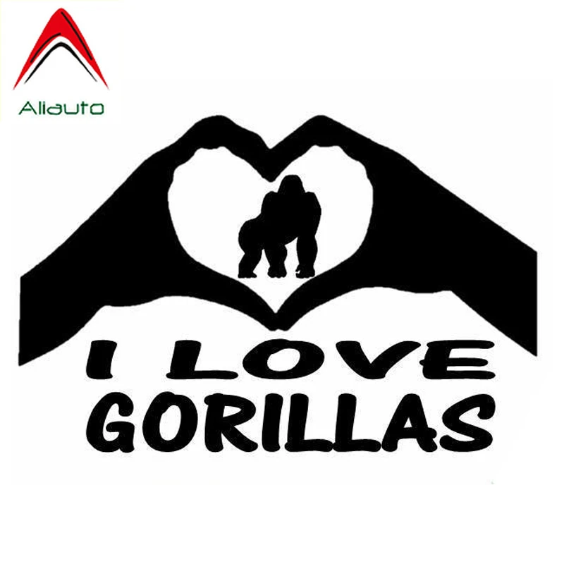 Aliauto креативные автомобильные стикеры I Love Gorillas украшение для рук в форме сердца