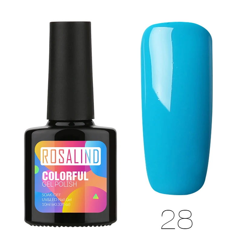 ROSALIND Гель-лак для ногтей Гибридный гель УФ-лак для маникюра впитывающий Полупостоянный лак 10 мл Лак для ногтей верхнее Базовое покрытие лак - Цвет: Glass 28