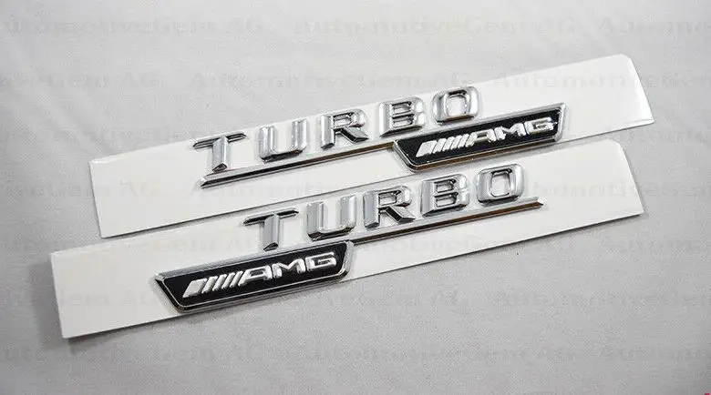 

2PCS 2014-2016 OEM FOR Mercedes TURBO AMG Fender Emblem Chrome Badge CLA45/GLA45