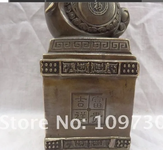1" китайская Бронзовая скульптура животных Fu Gui JiXiang медная статуя головы овцы