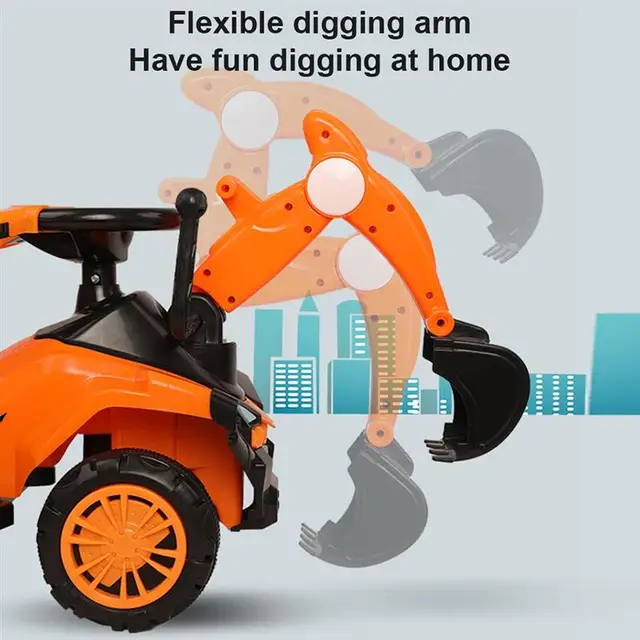 Children Excavator Sliding Toy Car With Music Light Optical Walker 2-6 Year Old Kids Ride-On Toy Outdoor Toy Gift Child Tricycle 5