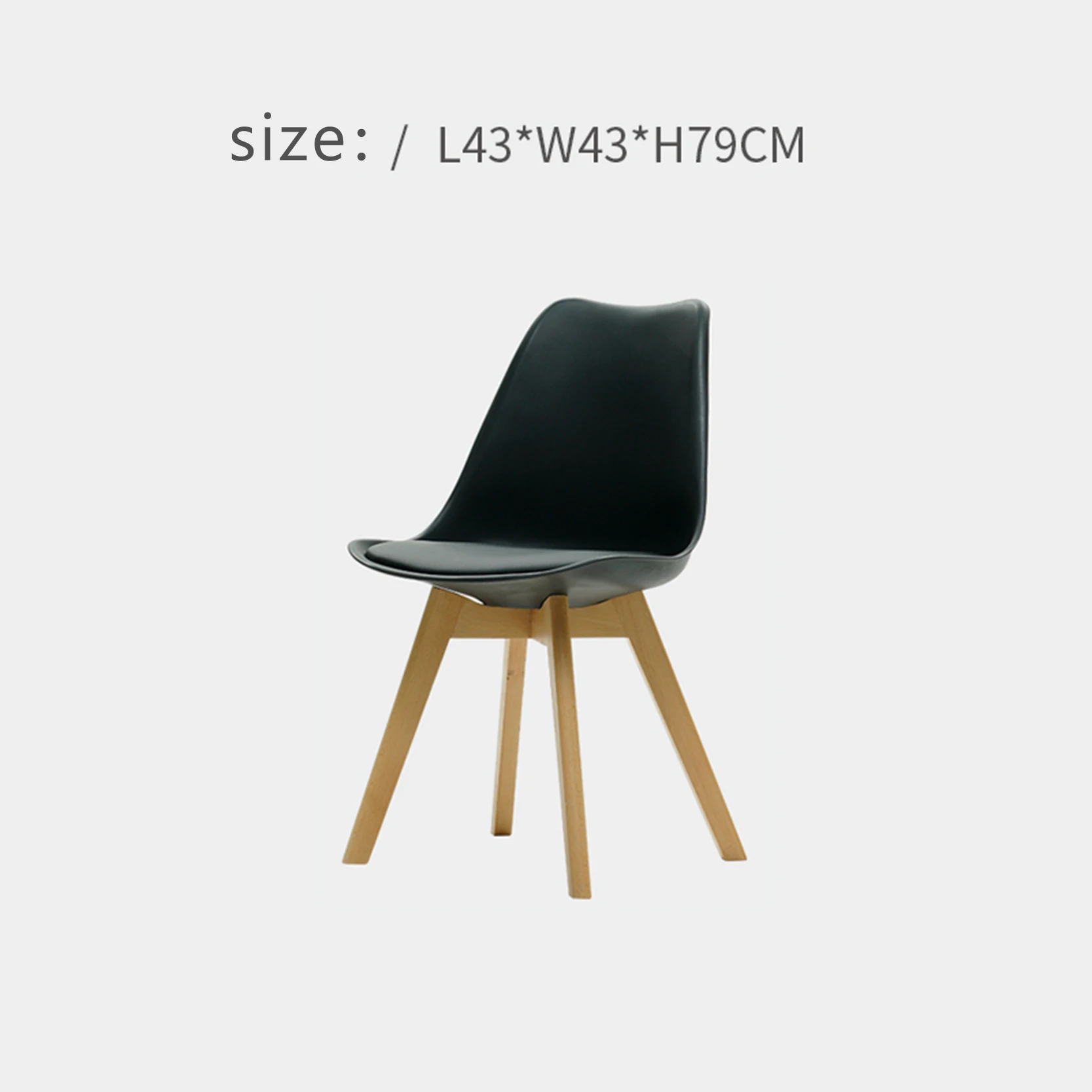 Обеденный стул из цельного дерева минимализм мебель современный отдых нордический домашний стол спинка стул гостиная Кофейня встречи - Цвет: black