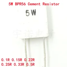 

10pcs BPR56 5W 0.01 0.05 0.1 0.15 0.22 0.25 0.33 0.5 ohm Non-inductive Ceramic Cement Resistor 0.1R 0.15R 0.22R 0.25R 0.33R 0.5R
