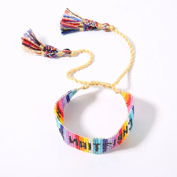 

SHINUSBOHO Bohemian Colors Weaving Twisted Rope Adjustable Bracelet Women Men Regular Geometric Charm Bracelet Friendship Gift