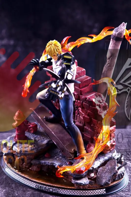 Аниме ONE PUNCH-MAN Genos Полноразмерное портретное Искусство ремесло gk Бюст Полная длина портрет анимационная фигурка gk Коллекционная модель игрушки - Цвет: Черный