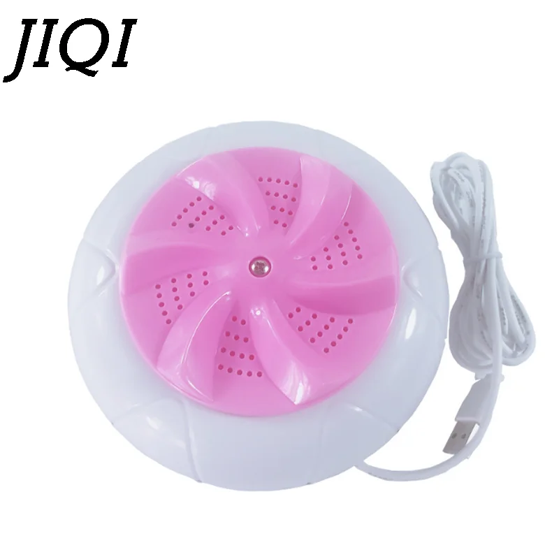 Pink JIQI мини ультразвуковая стиральная машина, автоматическая стиральная машина, предотвращающая обмотку, волнистое колесо, стиральная машина, портативная, для дома, общежития - Цвет: Pink