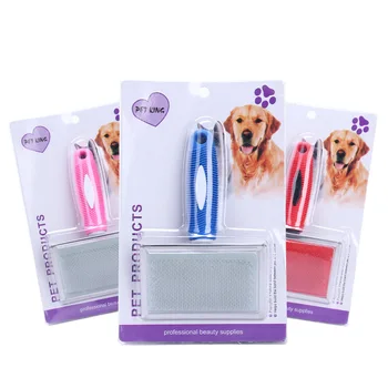 

Super Comfortable Soft Plastic Handle Pet Comb Red Plastic Handle Pet Comb