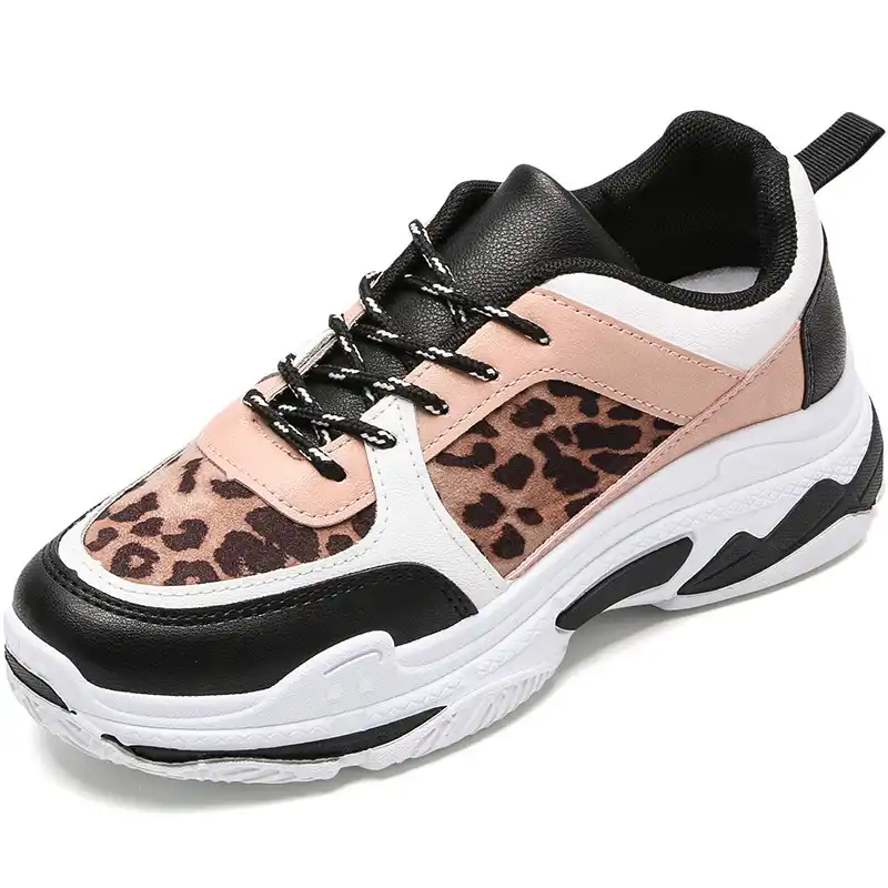 leopard print platform trainers