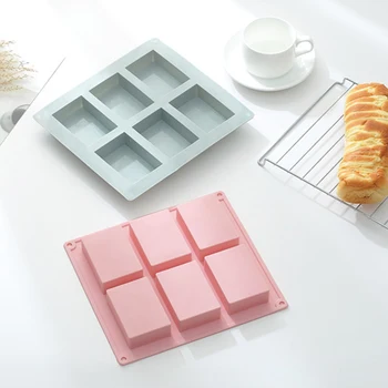 

1PC 6combinations rectangular soap silicone cake mold hand soap mold cold soap mold edging soap easy to remove easy to release