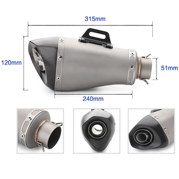 

R3 R25 Chimney Exhaust Pipe Motorcycle Exhaust Muffler db killer S1000RR Z900 R6 GSX250 Carbon Fiber Exhaust