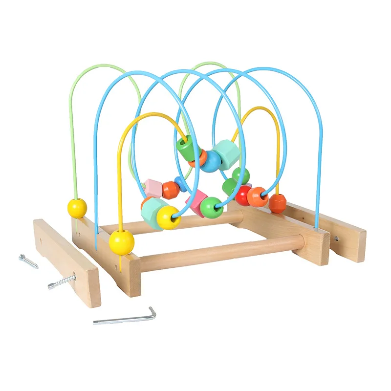 

Color Bead-stringing Toy Toy Wooden Shape Beaded Bracelet Removable Men And Women Kids Baby Hand-Eye Coordination Educational Fo