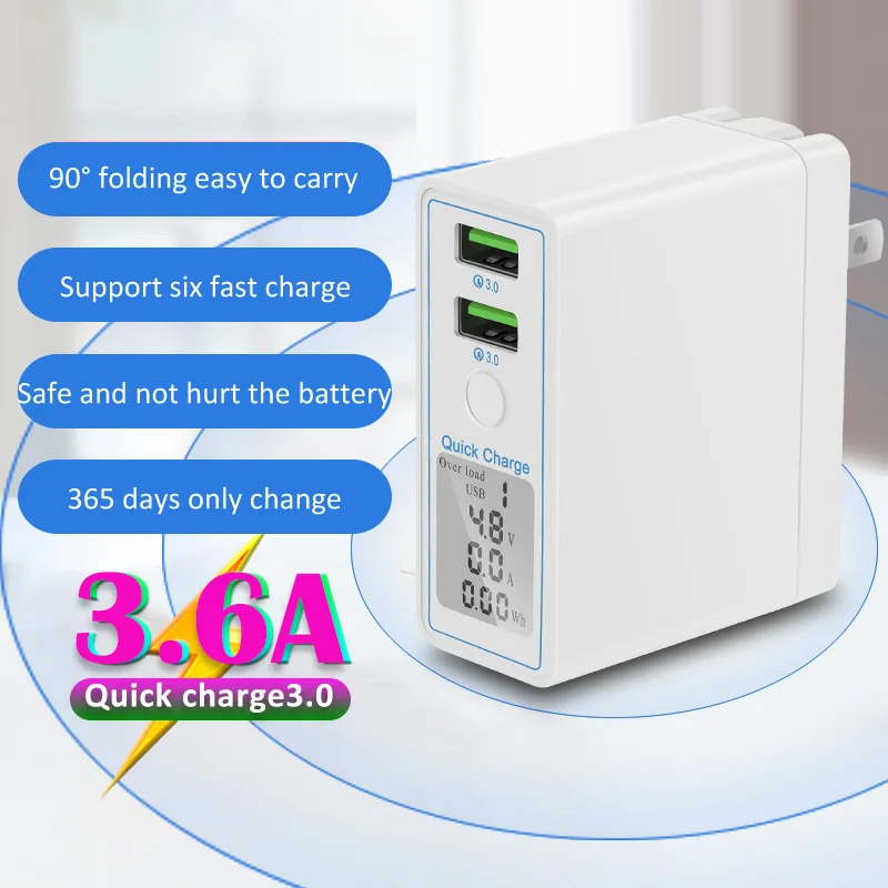 

universal travel Charger car usb phone quick 3.0 charging carregador portatil fast charge adapter quick 3.0 chargeur tablet qc