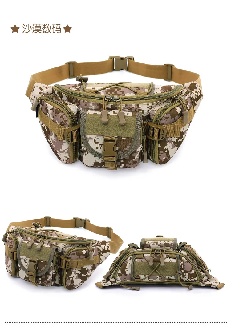 Тактическая Сумка Molle Водонепроницаемая поясная походная сумка для рыбалки Спортивная охотничья поясная Сумка для кемпинга поясная армейская сумка Мультикам - Color: 5