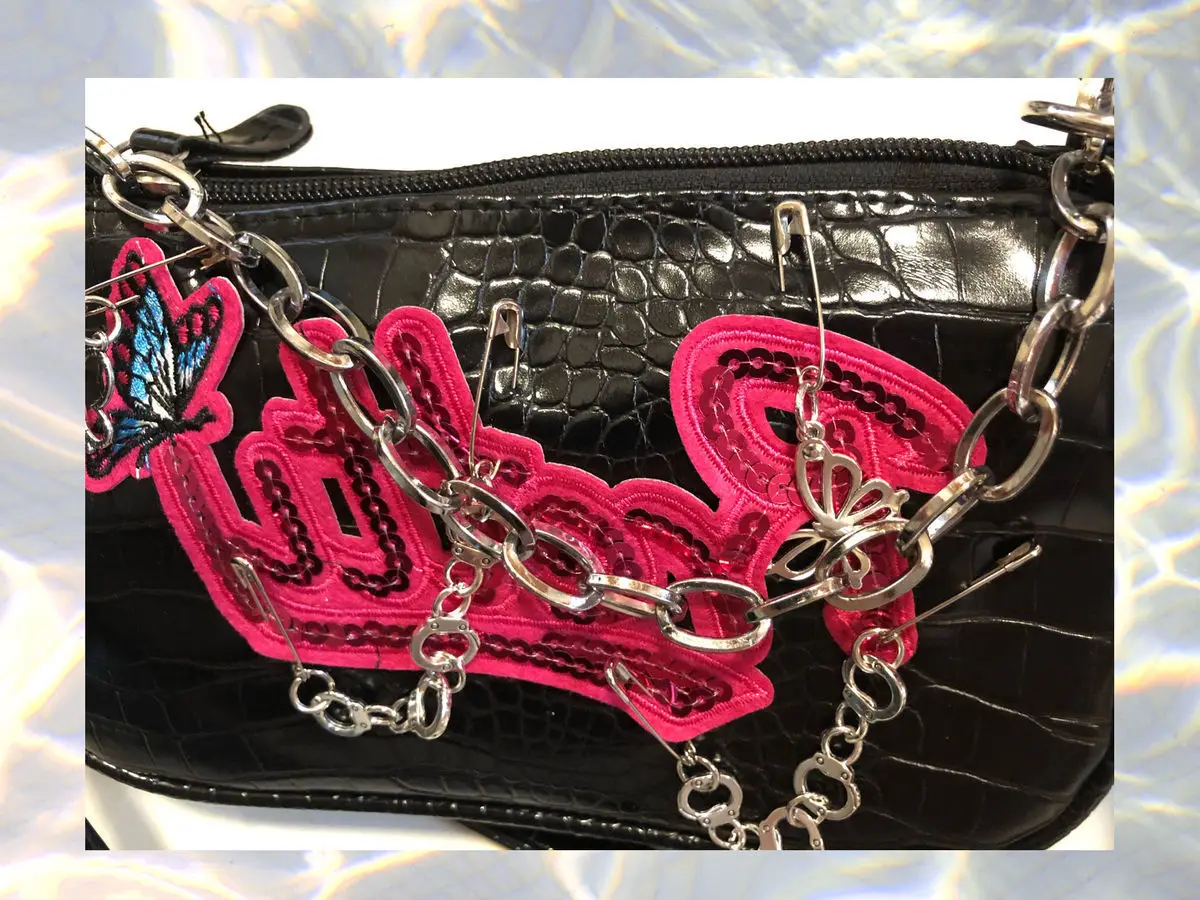 Y2K Shoulder Bag Harajuku Womens Girl Handbags Bags 90s E-girl Metal Punk Messenger Bag Female Letter Sequins Chain Underarm Bag Y2K Shoulder Bag Harajuku Womens Girl Handbags Bags 90s E-girl Metal Punk Messenger Bag Female Letter Sequins Chain Underarm Bag