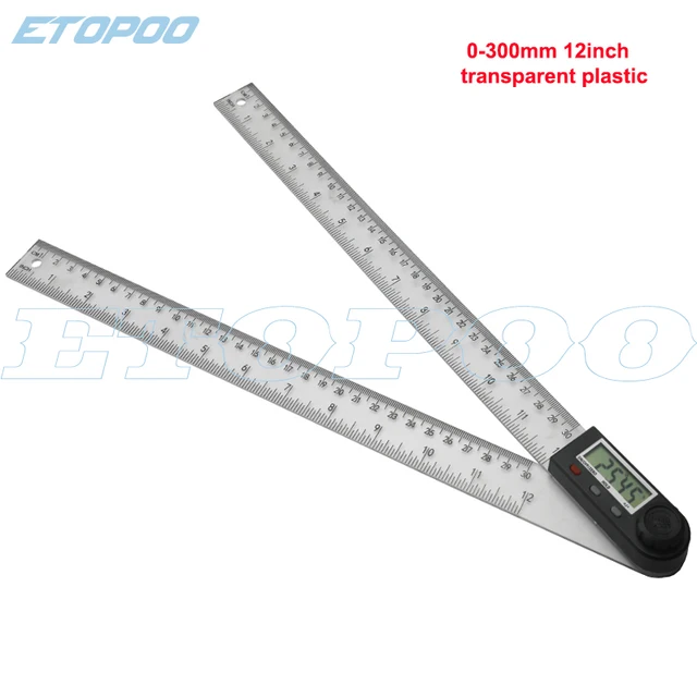 Tide brand tribe 300mm 12inch Digital Protractor Angle Ruler 200mm 8inch Finder Meter Stainless Steel 360 Degree Goniometer Inclinometer Color : 300mm 