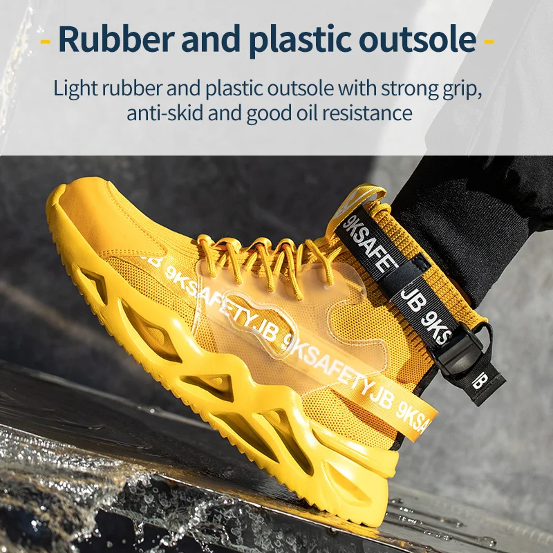 2021 Men Safety Shoes Metal Toe Indestructible Ryder Shoe Work Boots with Steel Toe Waterproof Breathable Sneakers Work Shoes