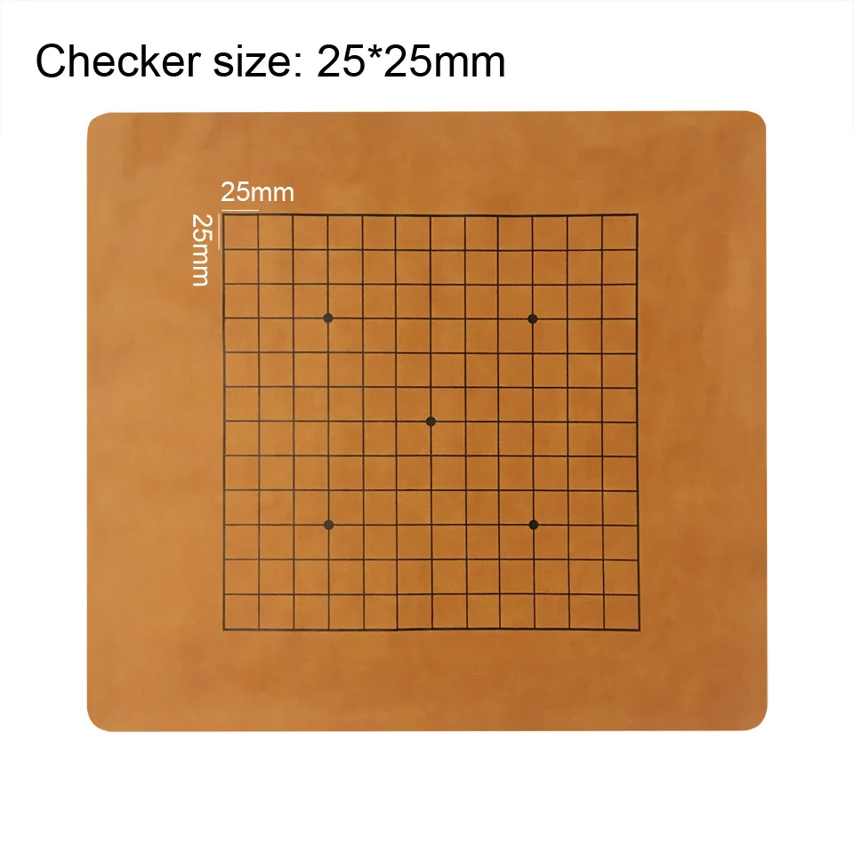 Go Chess Chessboard 22*25 mm 19 Road with 25 mm 13 Road PU Leather Checkerboard Old Game of Go Weiqi Board for 2.2cm pieces LB46
