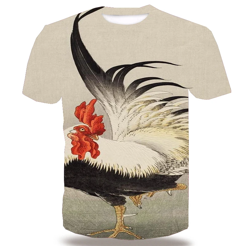 

UNEY Cock T Shirt For Men Animal Short Sleeve Tops Tees 3D Pattern T-Shirt Tops Rooster Print Tees 2020 New Product Shirts