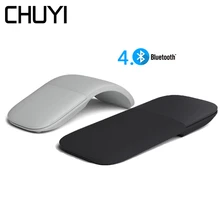 CHUYI silencieux Bluetooth 4.0 souris sans fil Arc tactile rouleau souris Ultra mince ordinateur Laser jeu pliable Mause pour Microsoft PC(China)